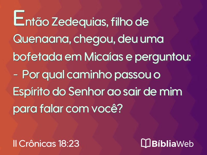 II Crônicas 18:23 em imagem para compartilhar