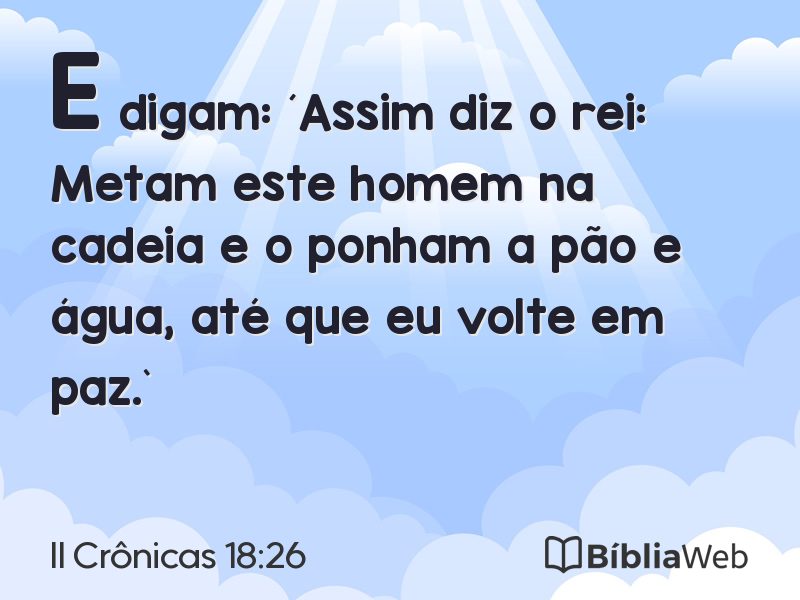 II Crônicas 18:26 em imagem para compartilhar