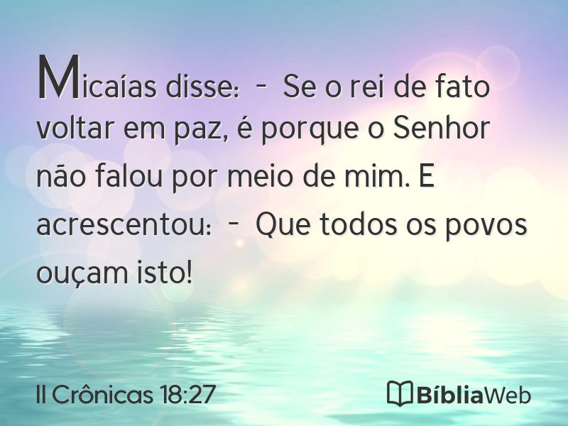 II Crônicas 18:27 em imagem para compartilhar