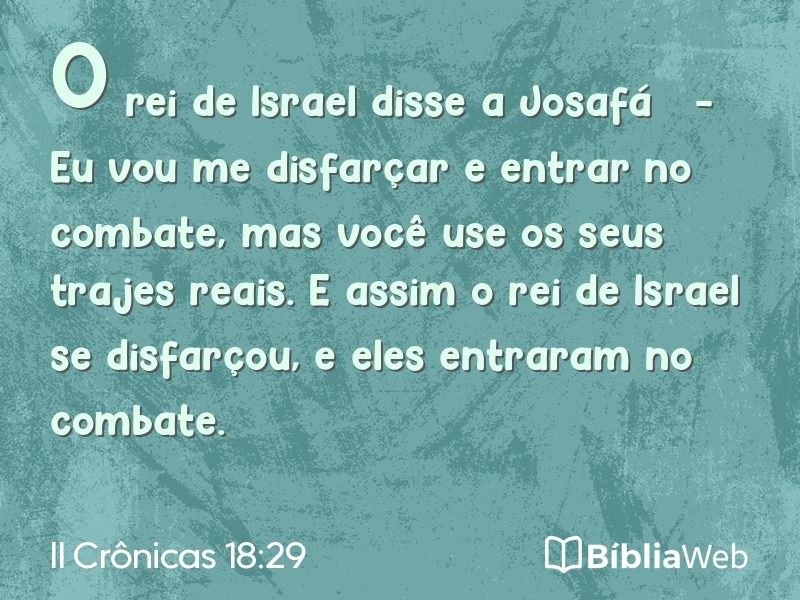 II Crônicas 18:29 em imagem para compartilhar