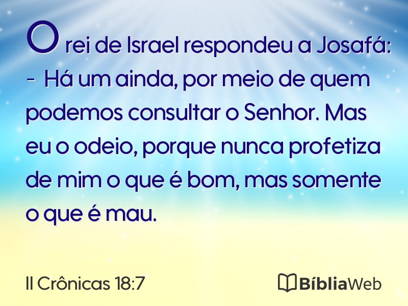 II Crônicas 18:7 em imagem para compartilhar