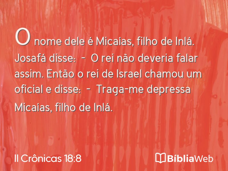 II Crônicas 18:8 em imagem para compartilhar