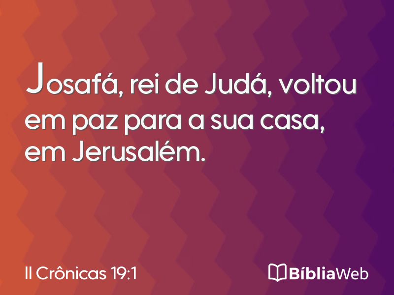 II Crônicas 19:1 em imagem para compartilhar