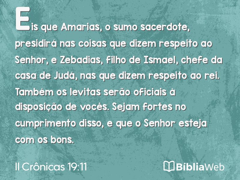 II Crônicas 19:11 em imagem para compartilhar