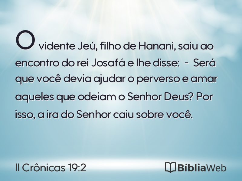 II Crônicas 19:2 em imagem para compartilhar