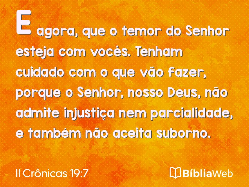 II Crônicas 19:7 em imagem para compartilhar