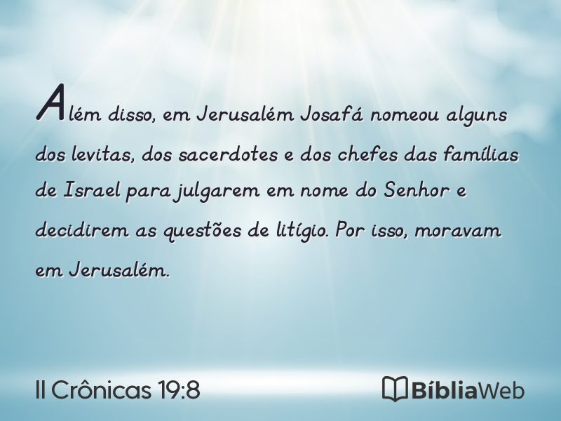 II Crônicas 19:8 em imagem para compartilhar