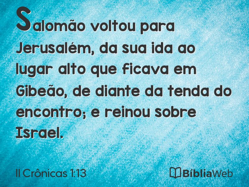 II Crônicas 1:13 em imagem para compartilhar