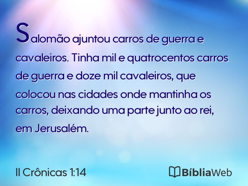 II Crônicas 1:14 em imagem para compartilhar