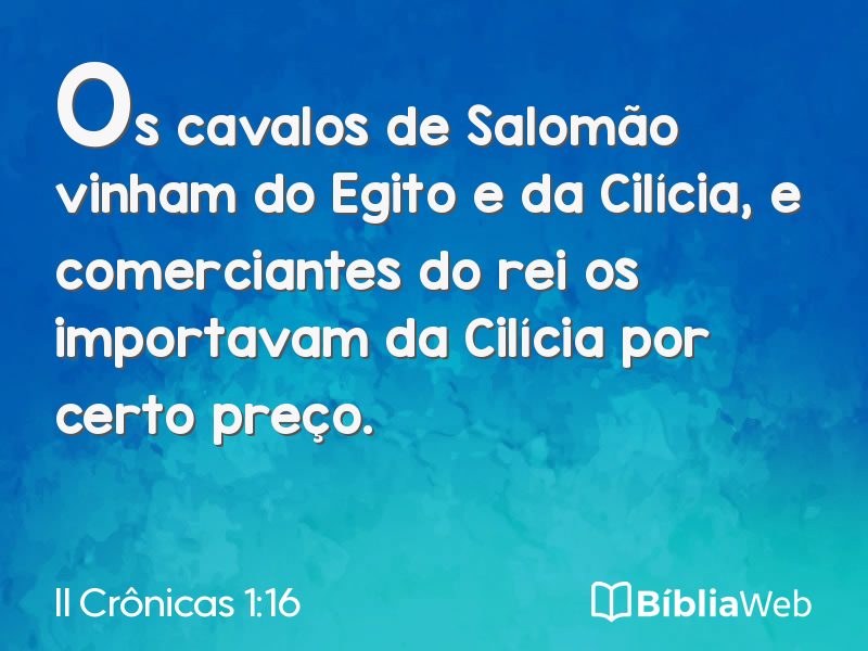 II Crônicas 1:16 em imagem para compartilhar