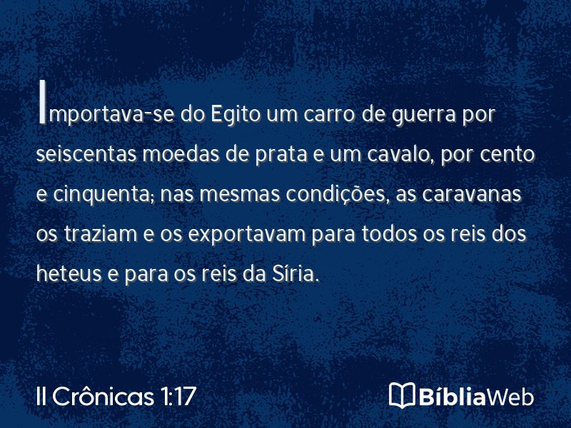 II Crônicas 1:17 em imagem para compartilhar