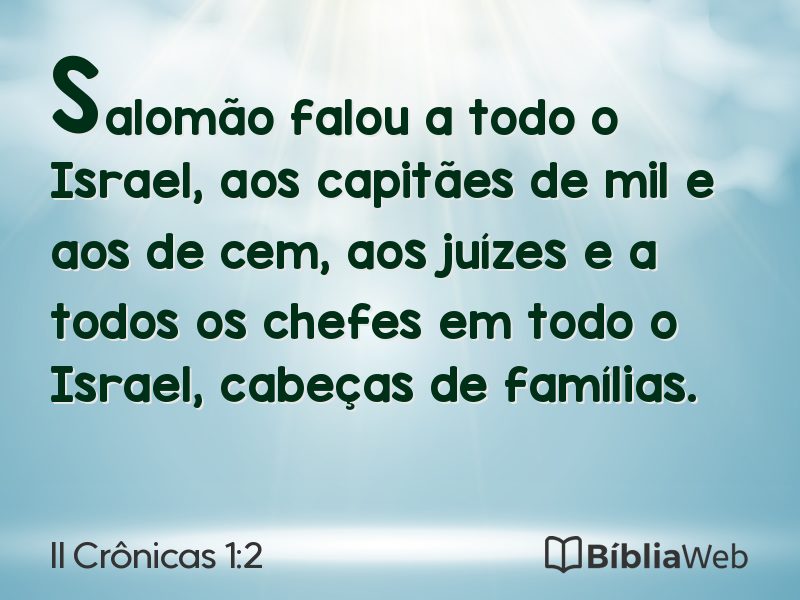 II Crônicas 1:2 em imagem para compartilhar