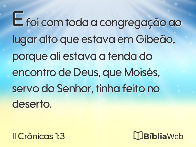 II Crônicas 1:3 em imagem para compartilhar