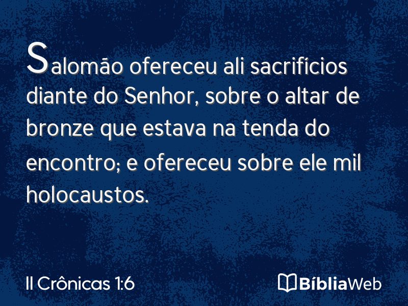 II Crônicas 1:6 em imagem para compartilhar