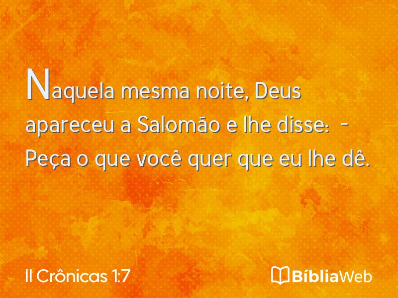 II Crônicas 1:7 em imagem para compartilhar