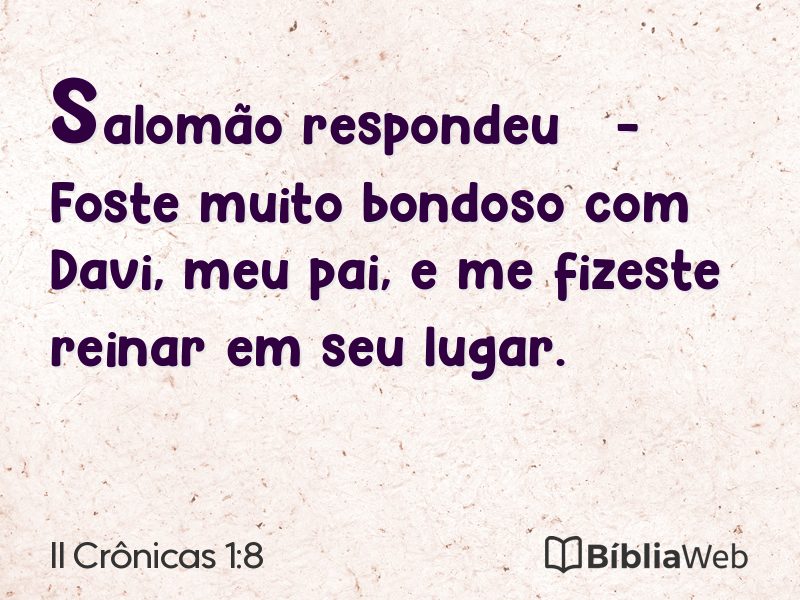 II Crônicas 1:8 em imagem para compartilhar