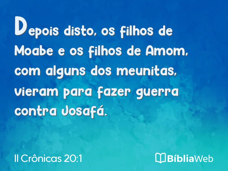 II Crônicas 20:1 em imagem para compartilhar