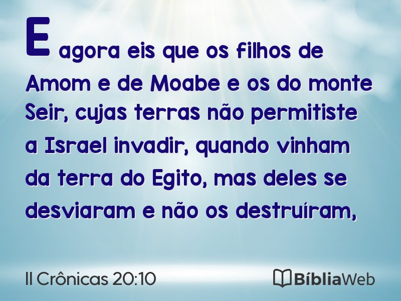 II Crônicas 20:10 em imagem para compartilhar