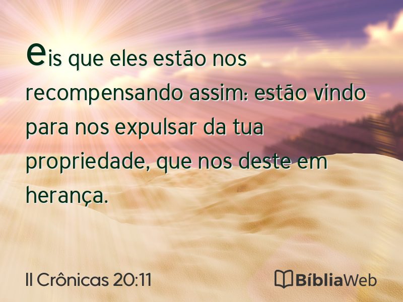 II Crônicas 20:11 em imagem para compartilhar
