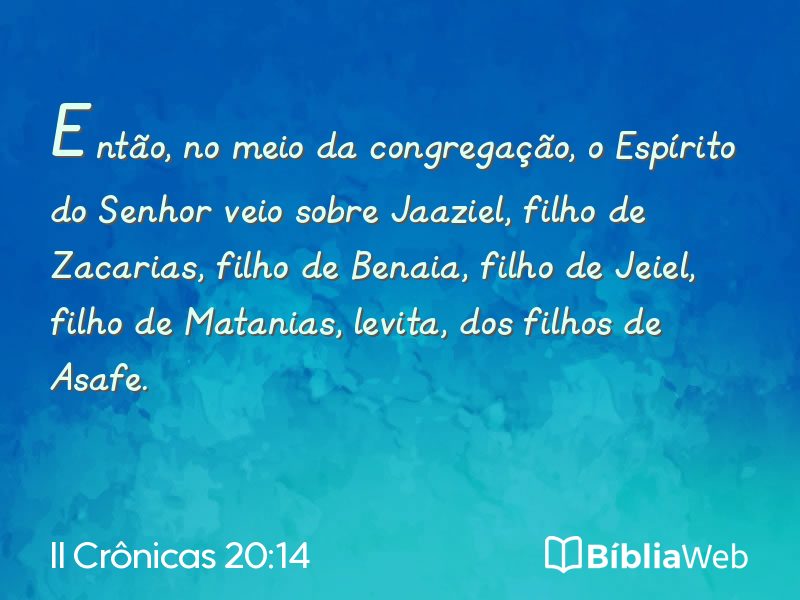 II Crônicas 20:14 em imagem para compartilhar