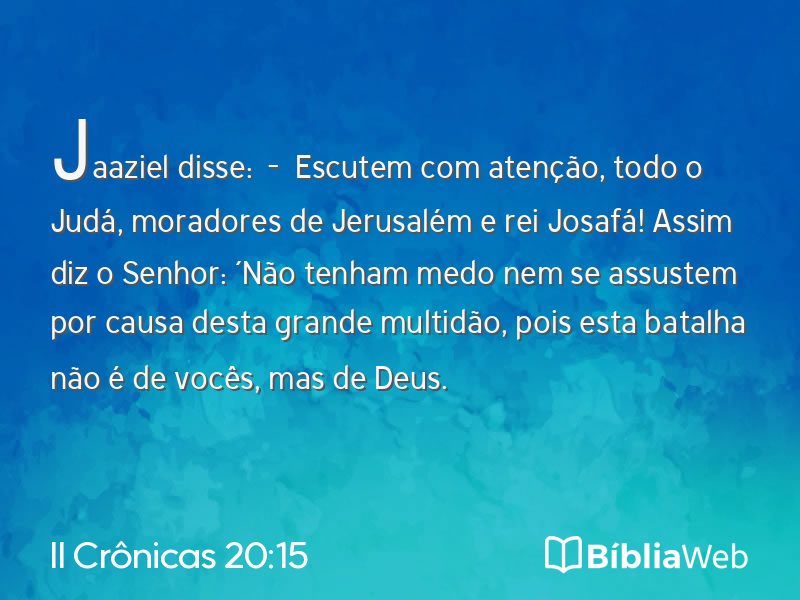 II Crônicas 20:15 em imagem para compartilhar