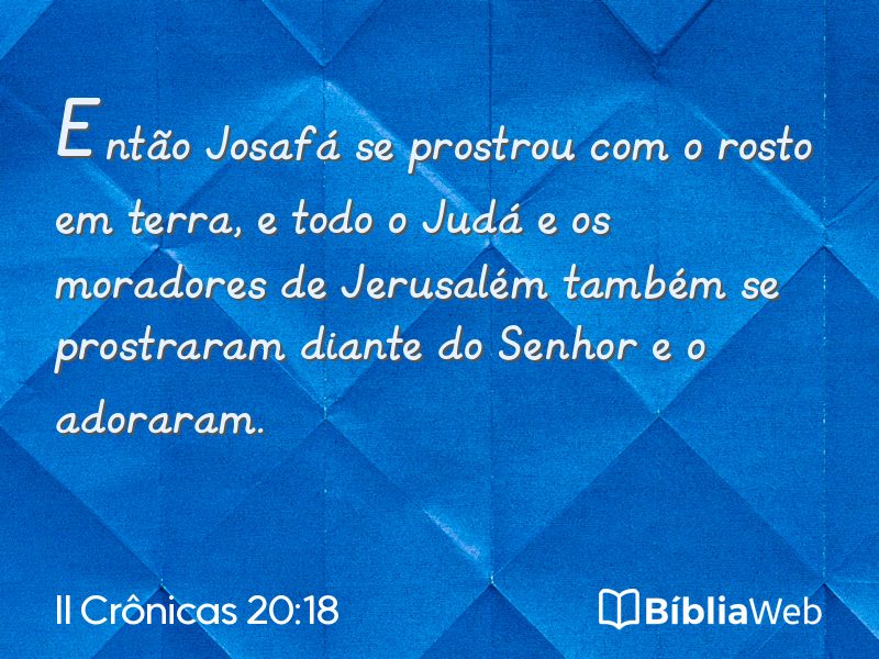 II Crônicas 20:18 em imagem para compartilhar