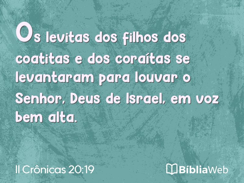 II Crônicas 20:19 em imagem para compartilhar