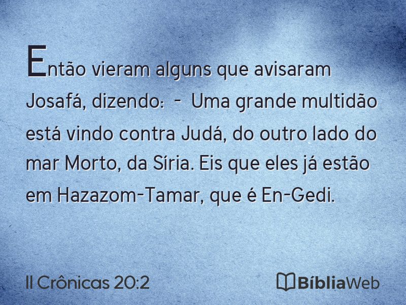 II Crônicas 20:2 em imagem para compartilhar