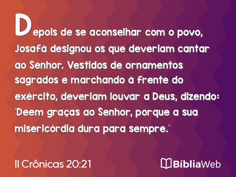 II Crônicas 20:21 em imagem para compartilhar