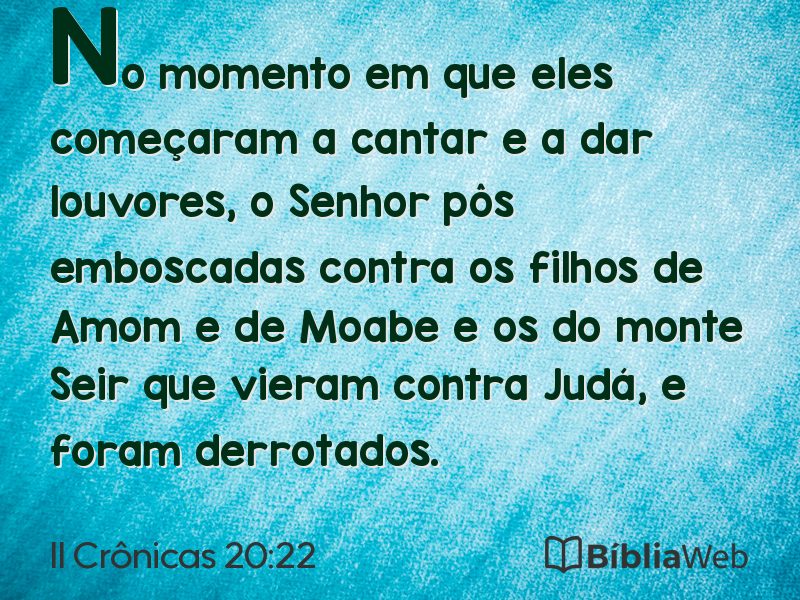 II Crônicas 20:22 em imagem para compartilhar