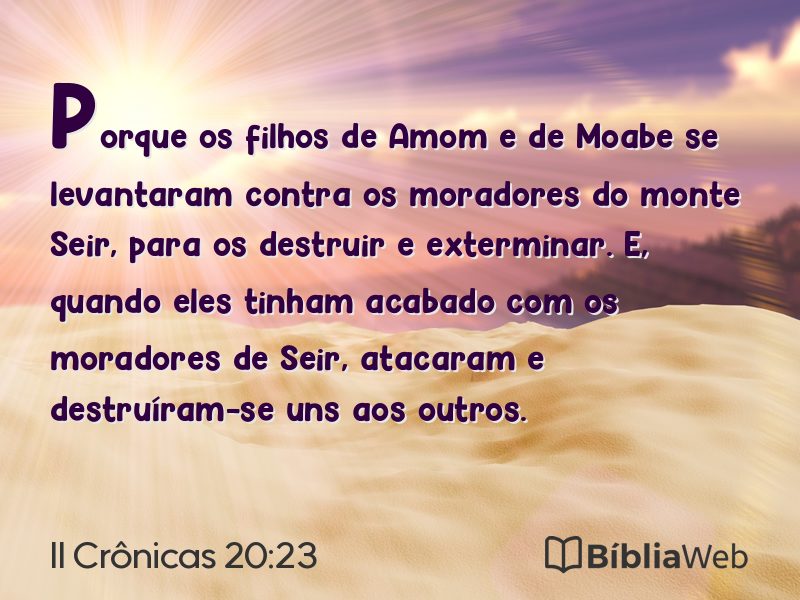 II Crônicas 20:23 em imagem para compartilhar