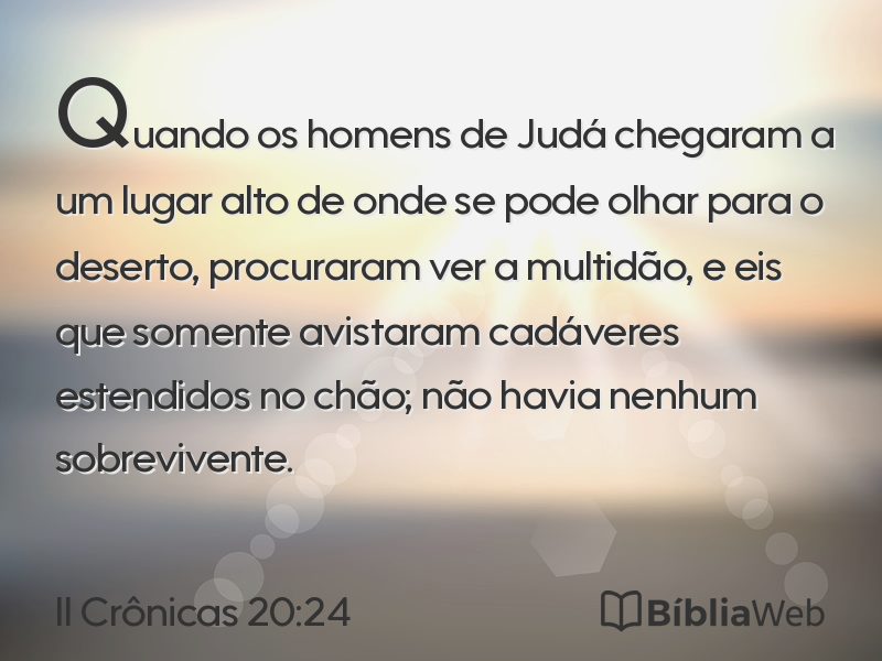 II Crônicas 20:24 em imagem para compartilhar