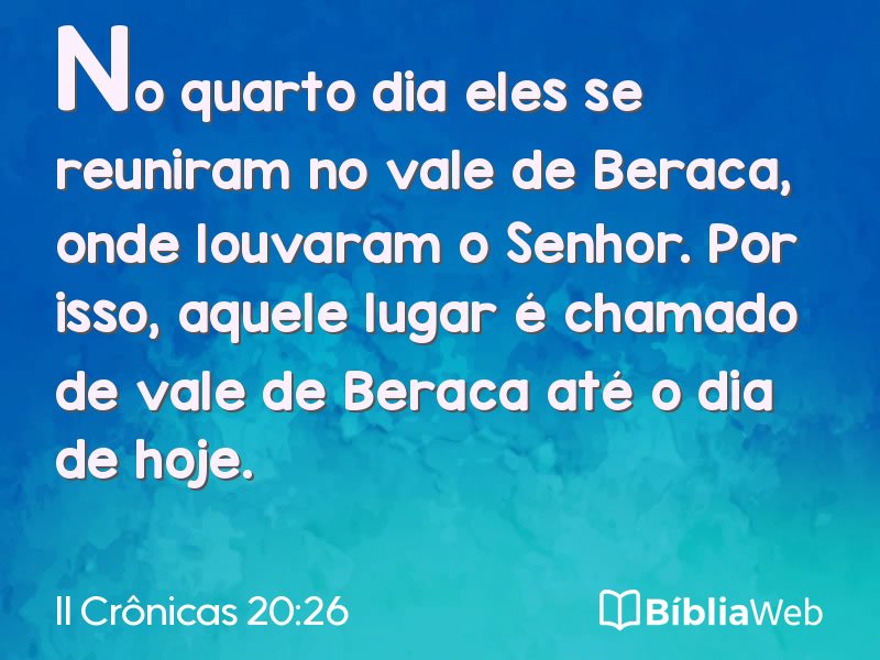 II Crônicas 20:26 em imagem para compartilhar