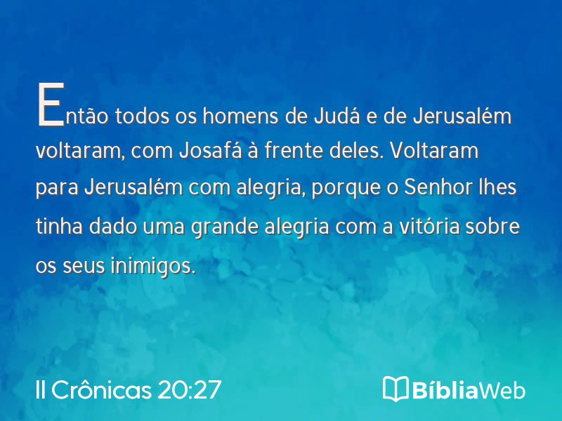 II Crônicas 20:27 em imagem para compartilhar