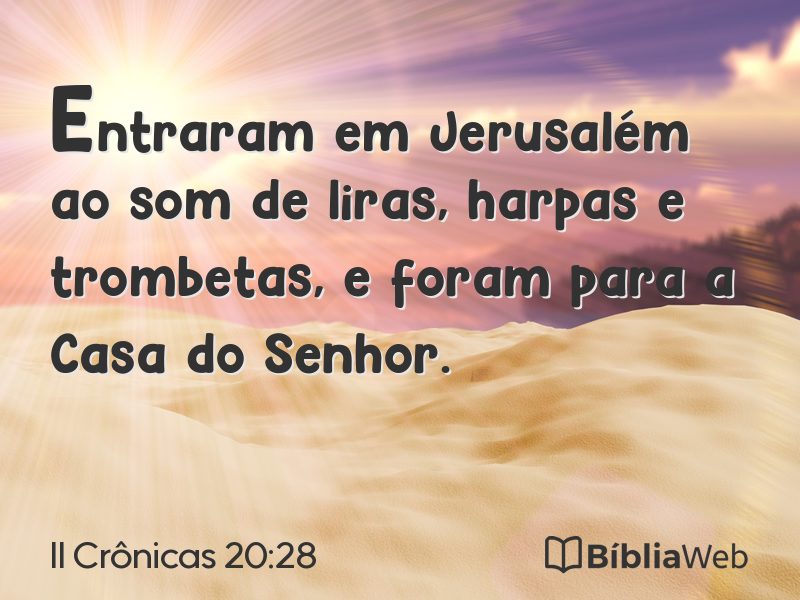 II Crônicas 20:28 em imagem para compartilhar