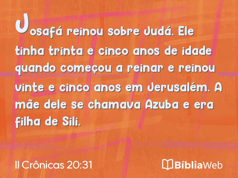 II Crônicas 20:31 em imagem para compartilhar