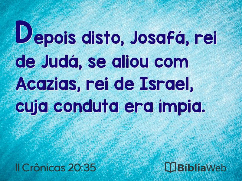 II Crônicas 20:35 em imagem para compartilhar