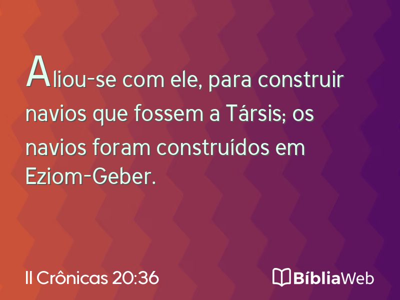 II Crônicas 20:36 em imagem para compartilhar