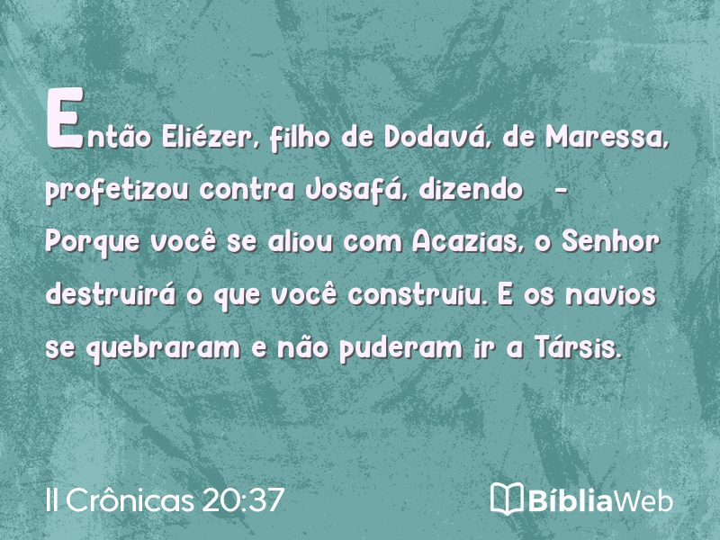 II Crônicas 20:37 em imagem para compartilhar