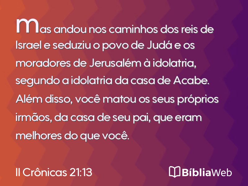 II Crônicas 21:13 em imagem para compartilhar