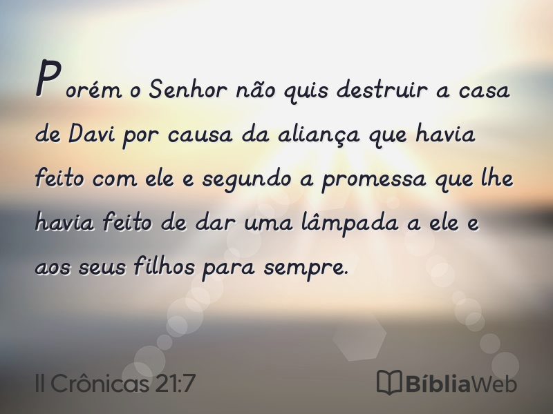 II Crônicas 21:7 em imagem para compartilhar