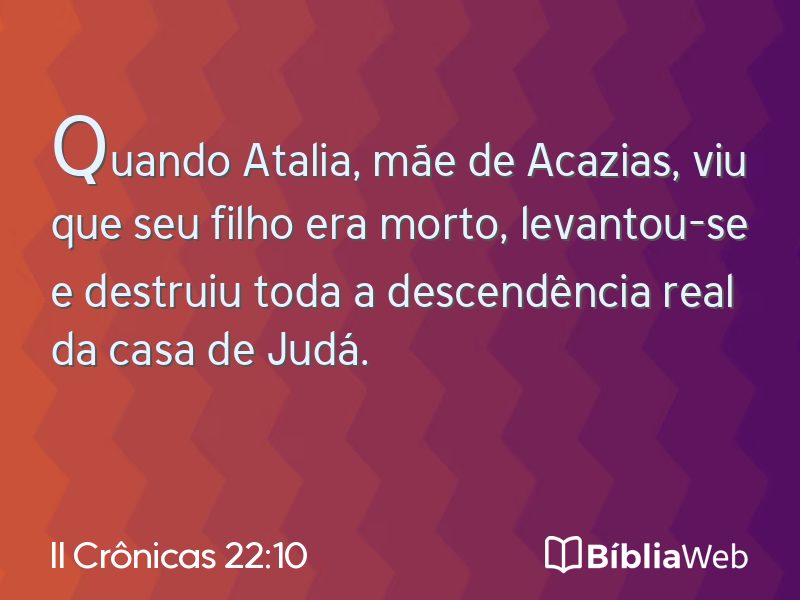 II Crônicas 22:10 em imagem para compartilhar