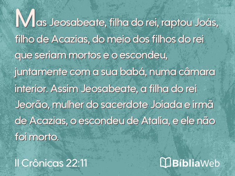 II Crônicas 22:11 em imagem para compartilhar
