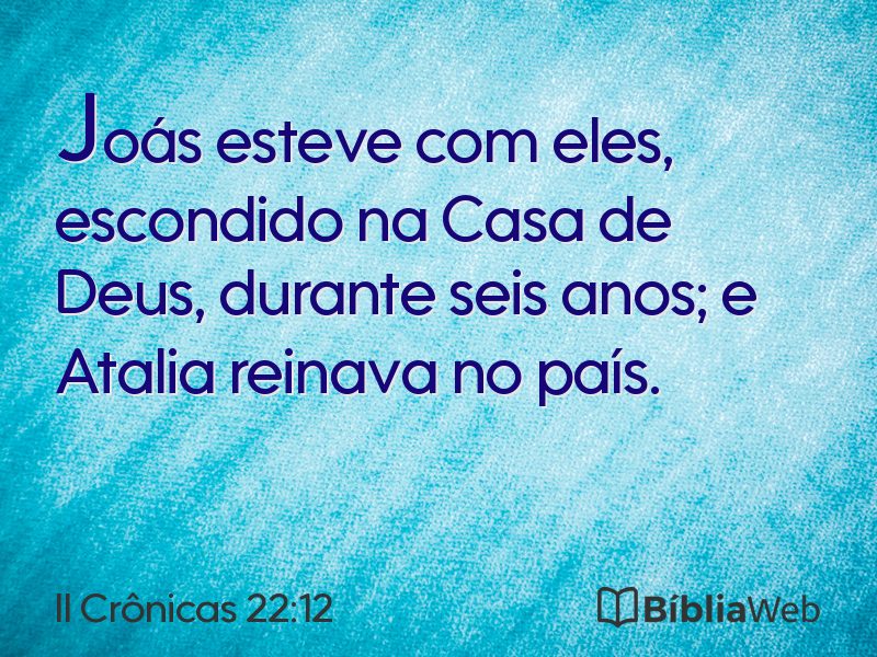 II Crônicas 22:12 em imagem para compartilhar