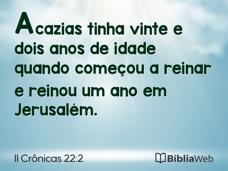 II Crônicas 22:2 em imagem para compartilhar