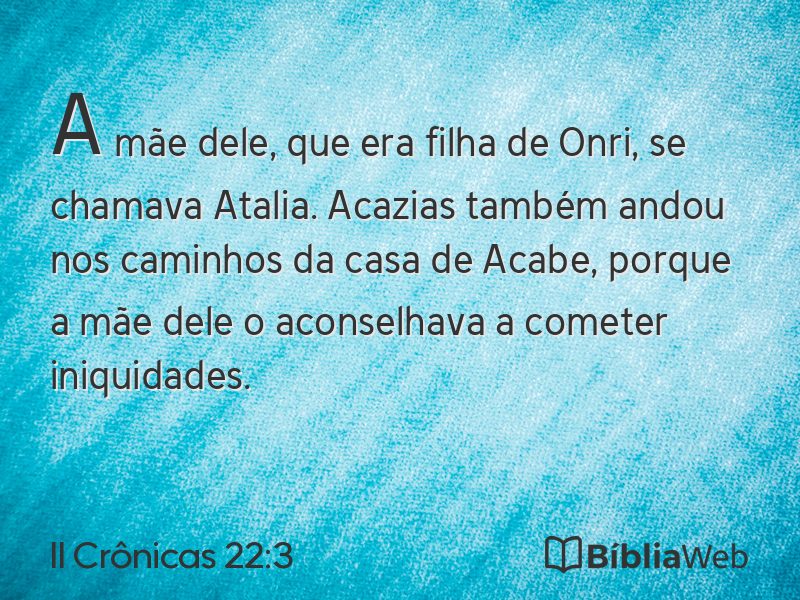 II Crônicas 22:3 em imagem para compartilhar