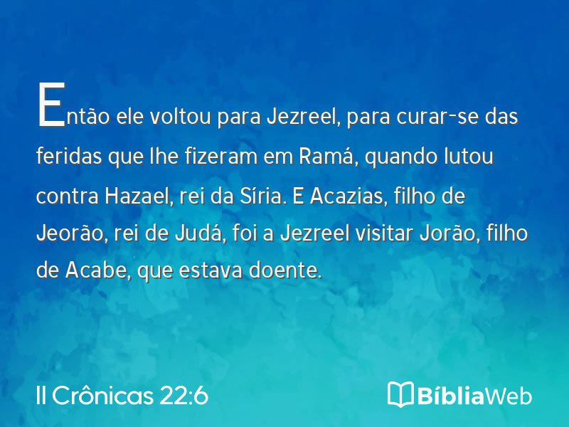 II Crônicas 22:6 em imagem para compartilhar