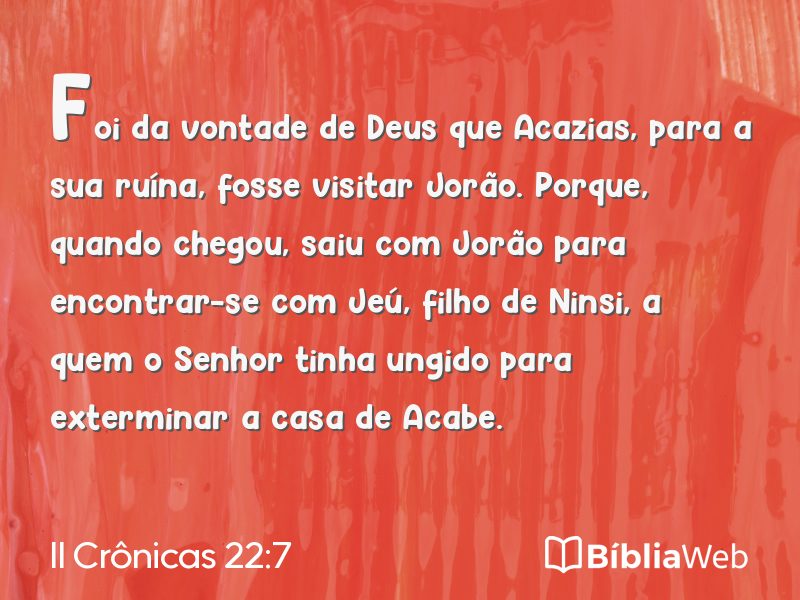 II Crônicas 22:7 em imagem para compartilhar