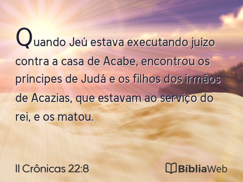 II Crônicas 22:8 em imagem para compartilhar