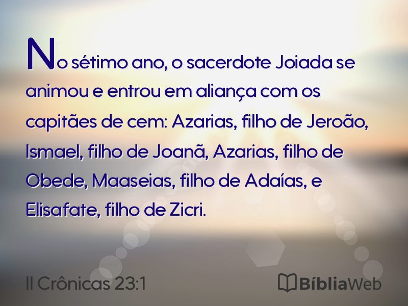 II Crônicas 23:1 em imagem para compartilhar